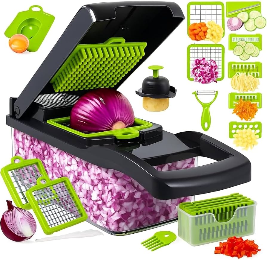 Picador de Verduras 14 en 1 – Cortador Multifuncional con 14 Accesorios