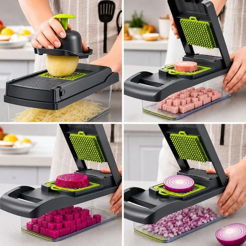 Picador de Verduras 14 en 1 – Cortador Multifuncional con 14 Accesorios