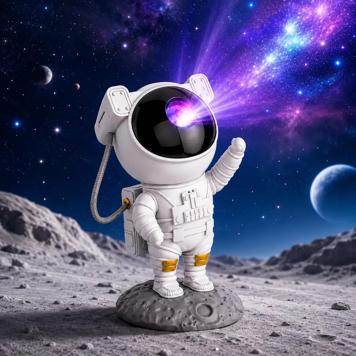 Proyector Astronauta Galaxy – Luz de Estrellas 360° y Nebulosa