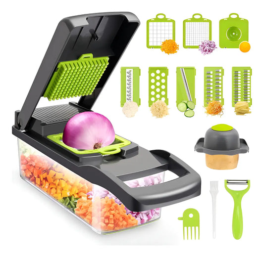 Picador de Verduras 14 en 1 – Cortador Multifuncional con 14 Accesorios