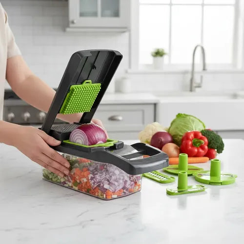 Picador de Verduras 14 en 1 – Cortador Multifuncional con 14 Accesorios